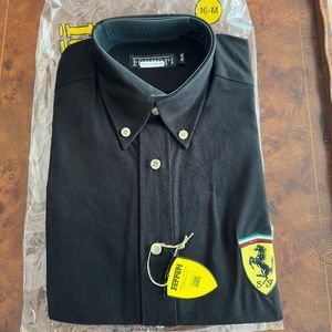 Ferrari Black Long Sleeve Button Down Shirt